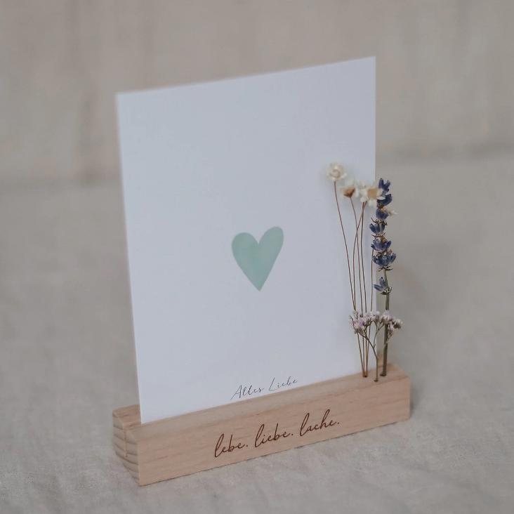 KARTEN-UND BLUMENSTÄNDER LEBE.LIEBE.LACHE IM 2ER SET (OHNE TROCKENBLUMEN) - 0