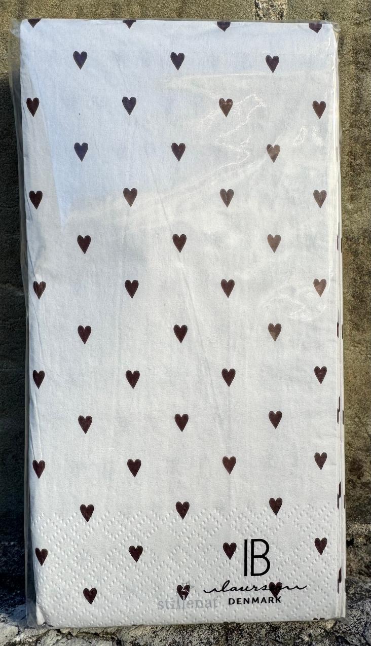 SERVIETTE BRAUNE HERZEN - 0