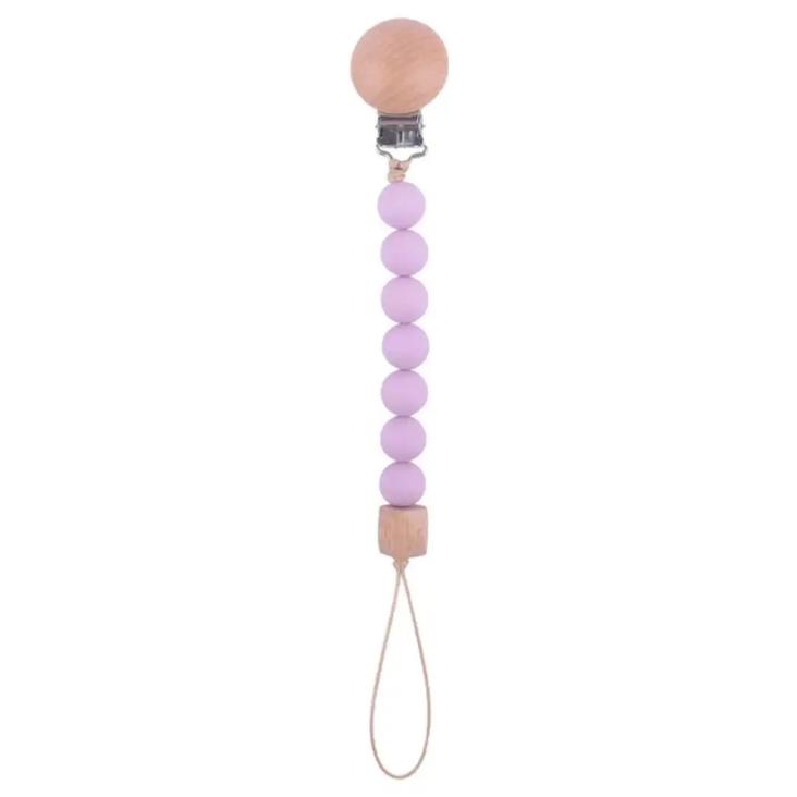 SILICON SCHNULLERKETTE MIT CLIP / HELL LILA