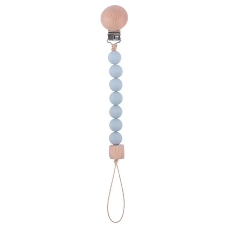 SILICON SCHNULLERKETTE MIT CLIP / HELLBLAU