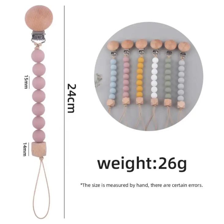 SILICON SCHNULLERKETTE MIT CLIP / PASTELL BEIGE - 0