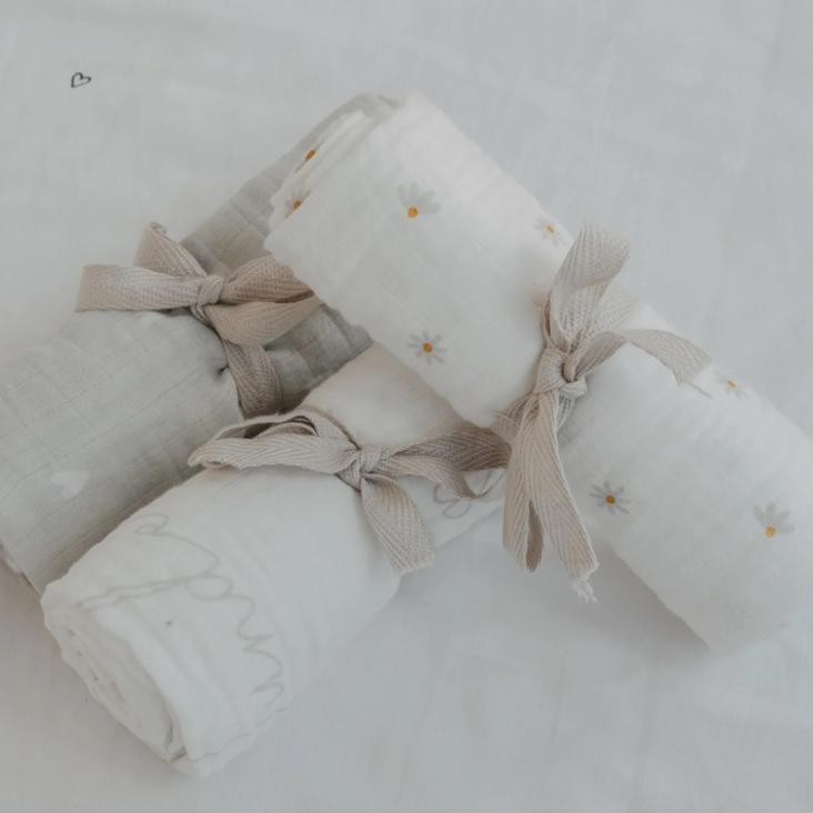 NEU: VORBESTELLEN CA. ANFANGS JULI LIEFERBAR: LIEFERBAR: MUSSELINTÜCHER 3ER SET HALLO KLEINES WUNDER ♡ - 4