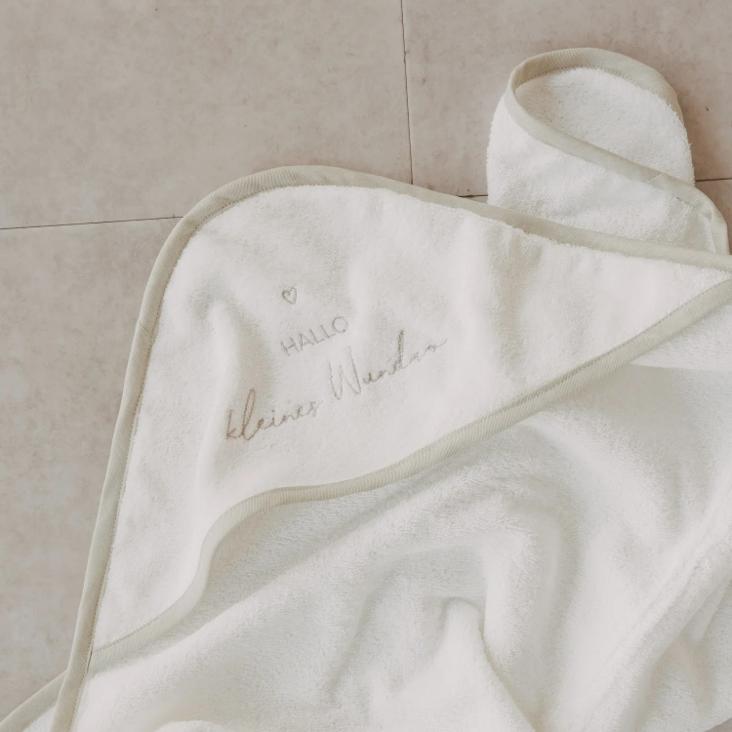 NEU: VORBESTELLEN CA. ANFANGS JULI LIEFERBAR: HANDTUCH MIT KAPUZE HALLO KLEINES WUNDER ♡ - 2
