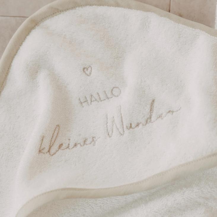 NEU: VORBESTELLEN CA. ANFANGS JULI LIEFERBAR: HANDTUCH MIT KAPUZE HALLO KLEINES WUNDER ♡