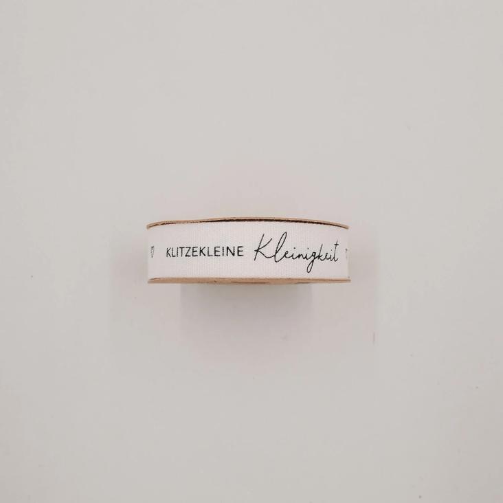 GESCHENKBAND 5m `KLITZEKLEINE KLEINIGKEIT ♡` - 5