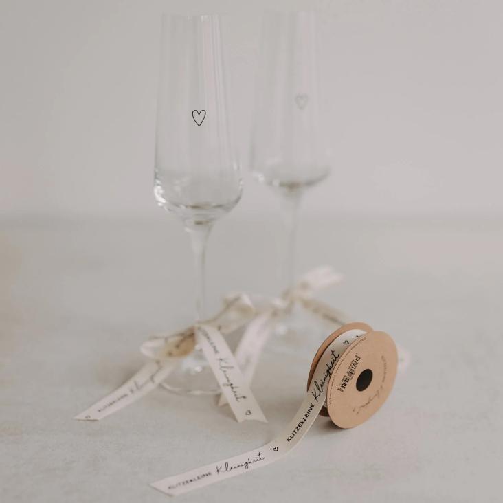 GESCHENKBAND 5m `KLITZEKLEINE KLEINIGKEIT ♡` - 1