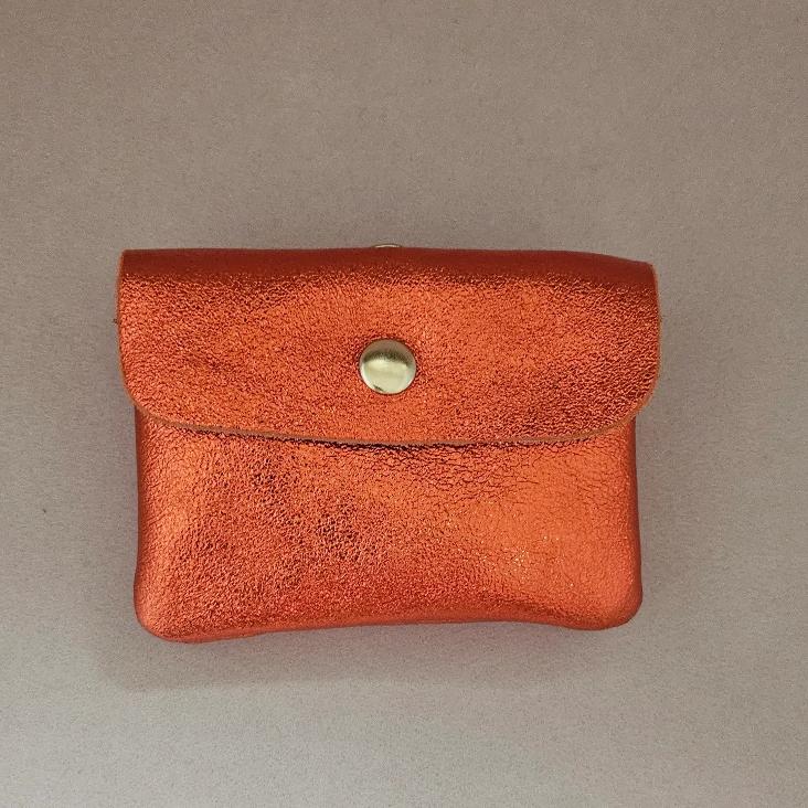 VORBESTELLEN: MÜNZETUI MIT REISSVERSCHLUSS METALLIC ORANGE / CA. ENDE AUGUST WIEDER LIEFERBAR