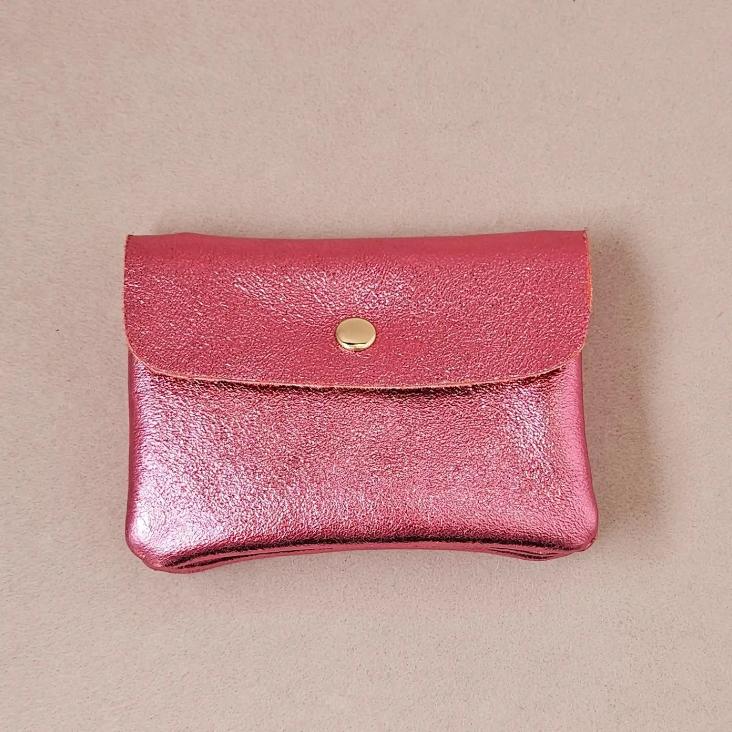 VORBESTELLEN: MÜNZETUI MIT REISSVERSCHLUSS METALLIC ROSA / CA. ENDE AUGUST WIEDER LIEFERBAR