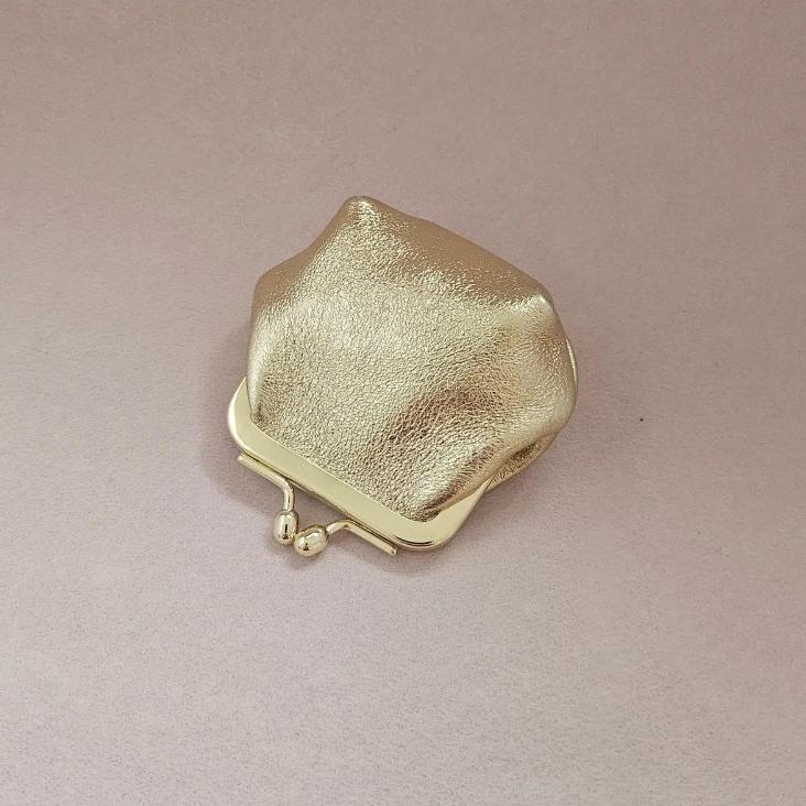 VORBESTELLEN: RETRO LEDER-MINITASCHE METALLIC GOLD / CA. ENDE AUGUST WIEDER LIEFERBAR